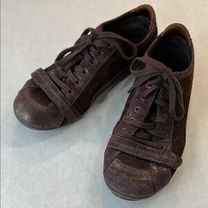 Merrell Pirouette Leather Sneakers, Brown/Gold